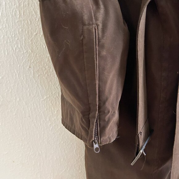 Burberry London Rabbit Fur Trimmed Stand Collar Tench Coat with Belt - Picture 11 of 11